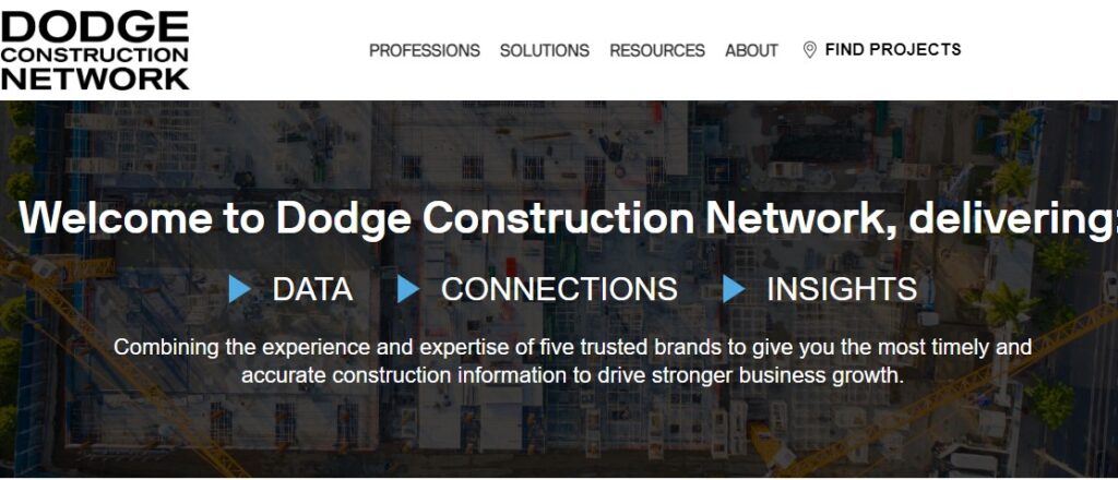 Dodge Construction Network Bid site